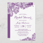 Classy Lavender Paars Modern Lace Vrijgezellenfees Kaart (Voorkant / Achterkant)