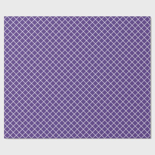 Classy Lavender Paars White Check Pattern Cadeaupapier (Vlak)