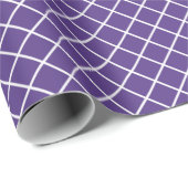 Classy Lavender Paars White Check Pattern Cadeaupapier (Rol Hoek)