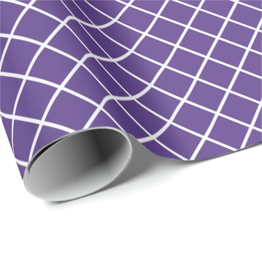 Classy Lavender Paars White Check Pattern Cadeaupapier (Rol Hoek)