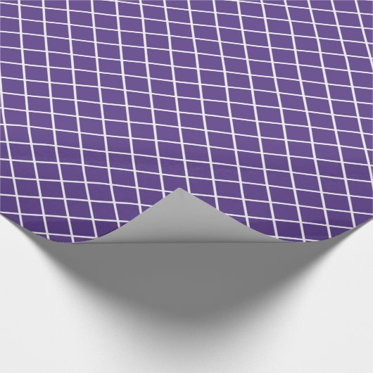 Classy Lavender Paars White Check Pattern Cadeaupapier (Hoek)