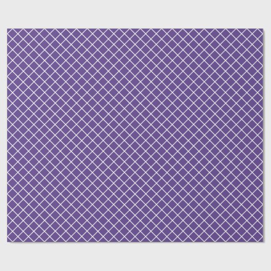Classy Lavender Paars White Check Pattern Cadeaupapier (Vlak)