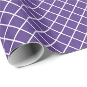 Classy Lavender Paars White Check Pattern Cadeaupapier (Rol Hoek)