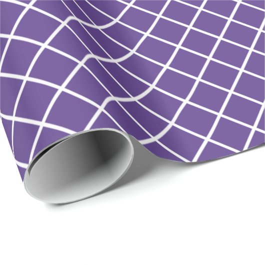 Classy Lavender Paars White Check Pattern Cadeaupapier (Rol Hoek)