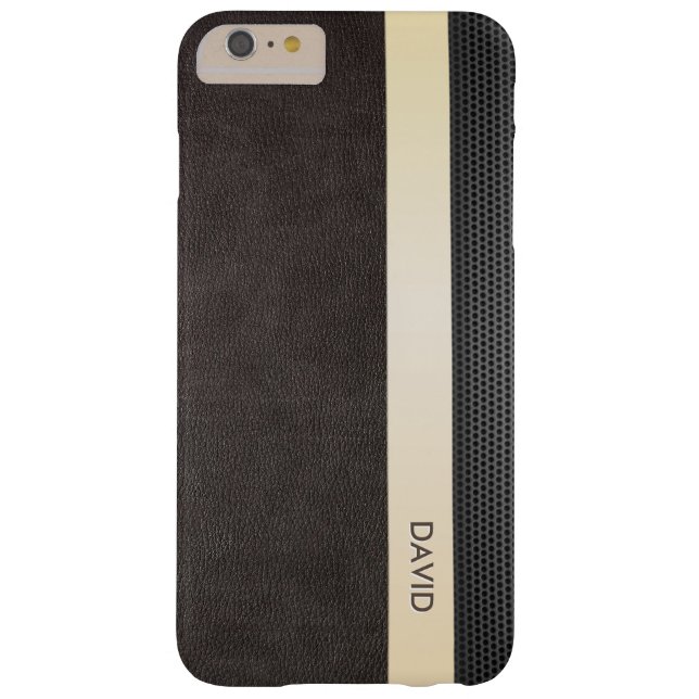 Classy Leather Gold Stripe - Aangepaste naam Case-Mate iPhone Case (Achterkant)