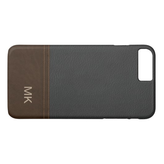 Classy Leather Kijk Mannen Monogram Case-Mate iPhone Case (Achterkant (Horizontaal))