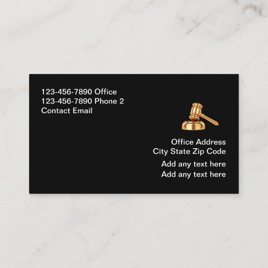 Classy Leather Look Attorney Visitekaartjes (Achterkant)