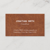 Classy Leather Texture Rustic Visitekaartje (Voorkant)