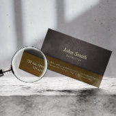 Classy Leather & Wood Detective Visitekaartje