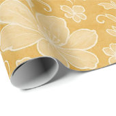 Classy Leaves Floral Art Pattern op okergeel Cadeaupapier (Rol Hoek)
