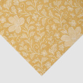 Classy Leaves Floral Art Pattern op okergeel Tissuepapier (Detail)