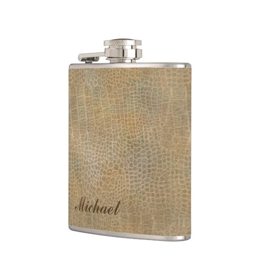 Classy lederen look mannelijk gepersonaliseerd No. Heupfles (Links)