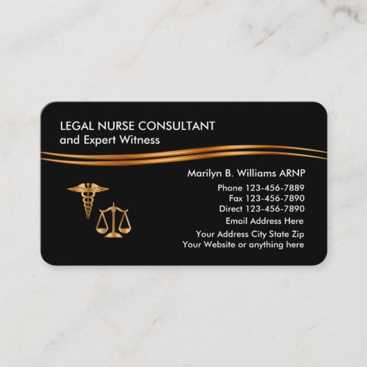 Classy Legal Nurse Practitioner Visitekaartje (Voorkant)