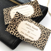 Classy Leopard Print Hair Stylist Appointcard Afsprakenkaartje