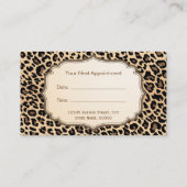 Classy Leopard Print Hair Stylist Appointcard Afsprakenkaartje (Achterkant)