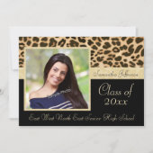 Classy Leopard Print Photo Afstuderen Aankondiging (Voorkant)