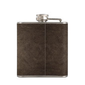 Classy leren lucky shamrock gepersonaliseerd heupfles (Achterkant)