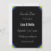 Classy LGBT Rainbow Wedding Save the Date (Voorkant)