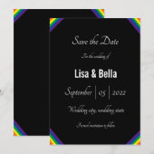Classy LGBT Rainbow Wedding Save the Date (Voorkant / Achterkant)