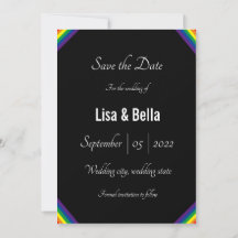 Classy LGBT Rainbow Wedding Save the Date