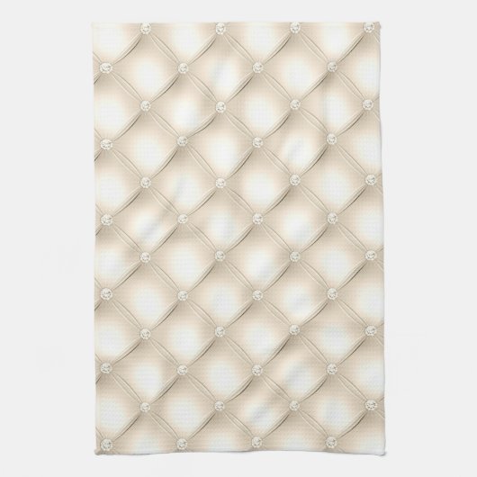 Classy licht goud, faux diamant getuft theedoek (Verticaal)