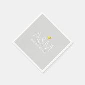 Classy licht-grijs Bruiloft Monogram Servet (Hoek)