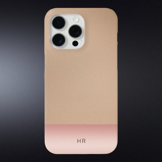 Classy lichtbruin leer & Blush roze metaal Case-Mate iPhone Case