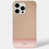 Classy lichtbruin leer & Blush roze metaal Case-Mate iPhone Case (Achterkant)