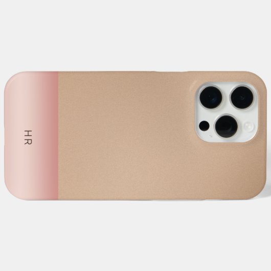 Classy lichtbruin leer & Blush roze metaal Case-Mate iPhone Case (Achterkant (horizontaal))