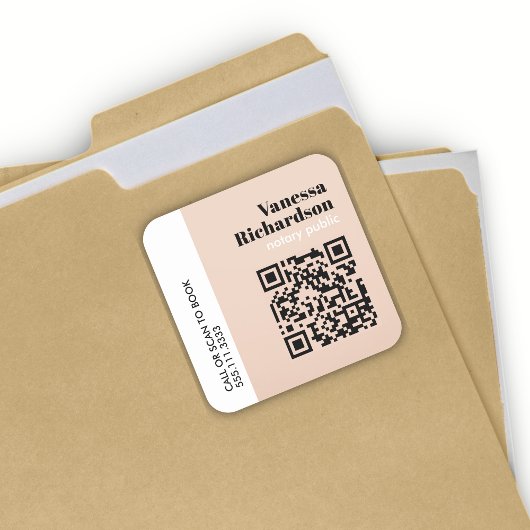 Classy Lichtroze Moderne Minimalistische Notaris Q Vierkante Sticker