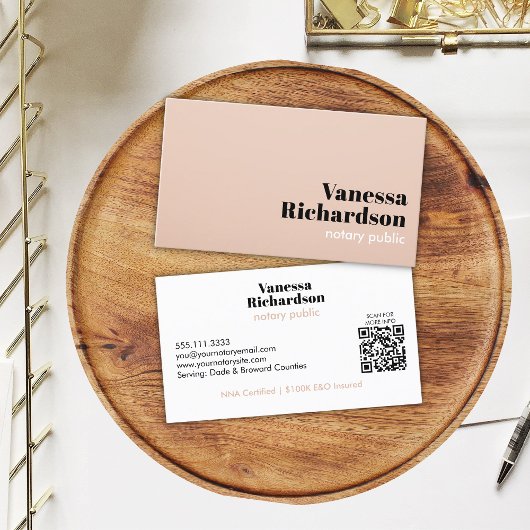 Classy Lichtroze Moderne Minimalistische Notaris Q Visitekaartje