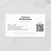 Classy Lichtroze Moderne Minimalistische Notaris Q Visitekaartje (Achterkant)