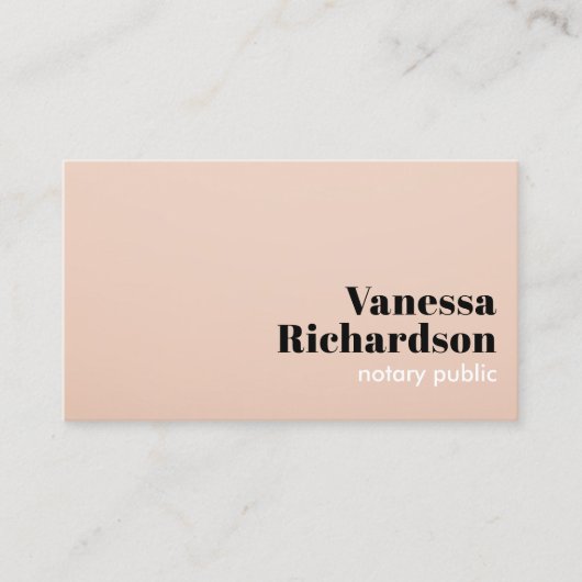 Classy Lichtroze Moderne Minimalistische Notaris Q Visitekaartje (Voorkant)