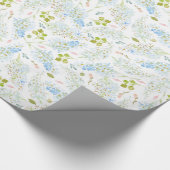 Classy Light Blue Floral Pattern Cadeaupapier (Hoek)