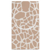 Classy Light Brown Giraffe Print Monogram en naam Klein Cadeauzakje (Achterkant)