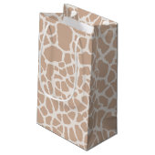 Classy Light Brown Giraffe Print Monogram en naam Klein Cadeauzakje (Achterkant Gekanteld)