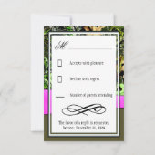 Classy Light Pink Hunting Camo Wedding RSVP-kaarte RSVP Kaartje (Achterkant)