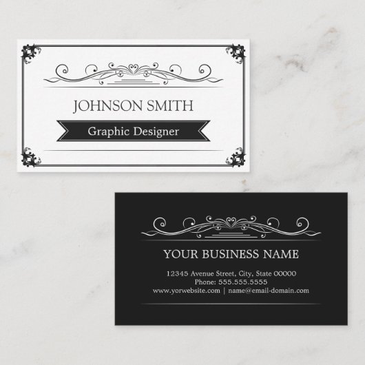 Classy  Lijst - Eenvoudig elegant Visitekaartje (Voorkant / Achterkant)