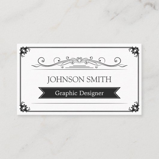 Classy  Lijst - Eenvoudig elegant Visitekaartje (Voorkant)