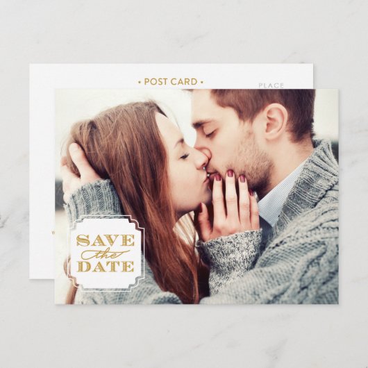 Classy Lijst Save the Date Briefkaart (Voorkant / Achterkant)