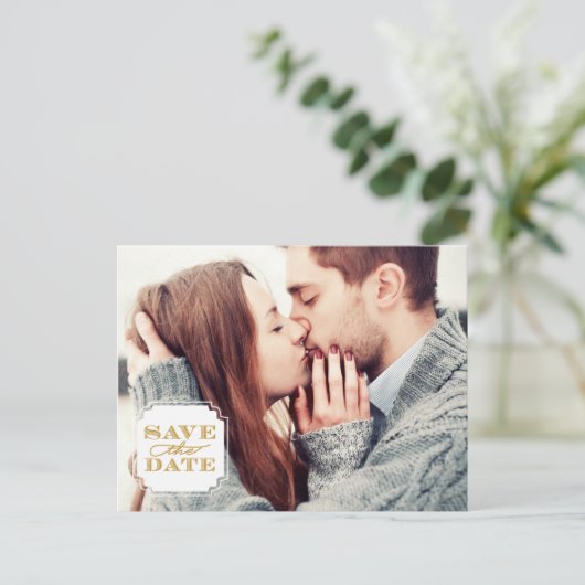 Classy Lijst Save the Date Briefkaart (Staand voorkant)