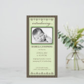 Classy Lime Green Gepersonaliseerd Geboorteaankond Aankondiging (Staand voorkant)