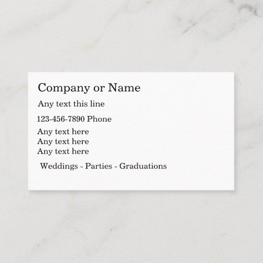 Classy Limo Driver Visitekaartjes (Achterkant)