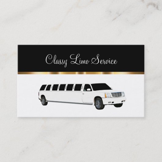 Classy Limousine Rental Driver Visitekaartje (Voorkant)