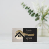 Classy Linen Gold Key Real Estate Visitekaartje (Staand voorkant)