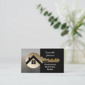 Classy Linen Gold Key Real Estate Visitekaartje (Staand voorkant)
