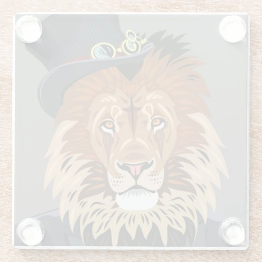 Classy Lion Glazen Onderzetter (Achterkant)