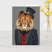 Classy Lion Kaart (Gele Bloem)