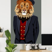 Classy Lion Poster (Thuiskantoor)