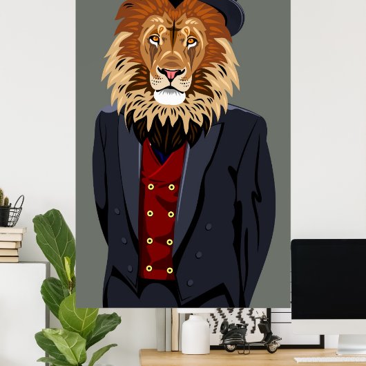 Classy Lion Poster (Thuiskantoor)